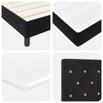 Lit à ressorts vidaXL avec matelas et LED Noir 160x200 cm Velours