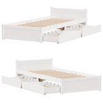 vidaXL Cadre de lit sans matelas blanc 75x190 cm bois de pin massif