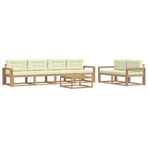 vidaXL Ensemble de canapés d'extérieur 6 Pièces Blanc et crème