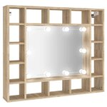 vidaXL Armoire de miroir avec LED Chêne sonoma 91x15x76 5 cm