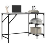 Bureau table poste de travail meuble d'ordinateur informatique étude sonoma 120 x 50 x 75 cm métal et bois d'ingénierie gris 02_0023946