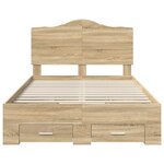 vidaXL Cadre de lit Chêne Sonoma 135 x 190 cm Bois d'ingénierie