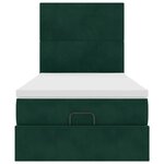 vidaXL Cadre de lit ottoman avec matelas vert foncé 90x200 cm velours