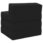 vidaXL Canapé-lit pliable Noir 200 x 70 x 15 cm Tissu