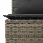 vidaXL Salon de jardin 11 Pièces avec coussins gris résine tressée