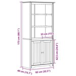 vidaXL Bibliothèque BODO gris 82x40x173 cm bois de pin massif