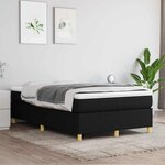 vidaXL Sommier à lattes de lit avec matelas noir 120x190 cm tissu
