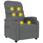 vidaXL Fauteuil de massage électrique Gris Similicuir