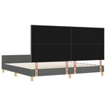 Lit vidaXL Gris Foncé 200x200 cm Tissu