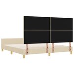 vidaXL Cadre de lit avec tête de lit Crème 180 x 200 cm tissu
