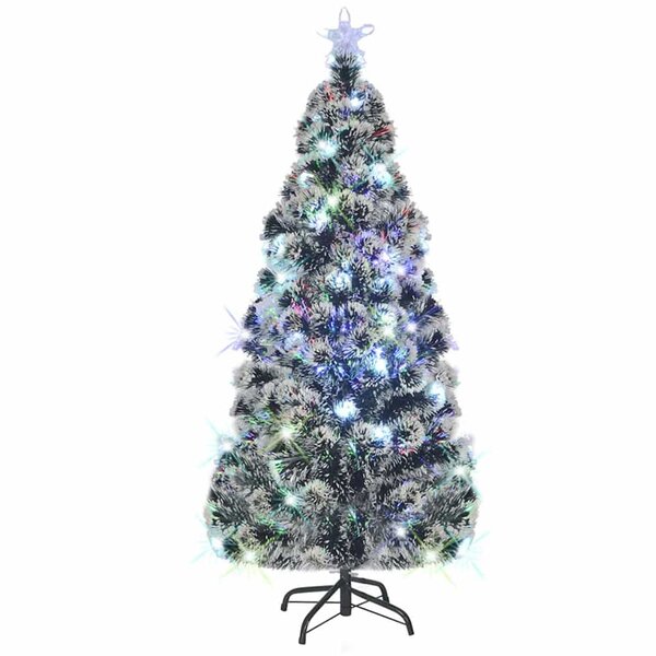 vidaXL Arbre de Noël pré-éclairé avec support 210 cm fibre optique
