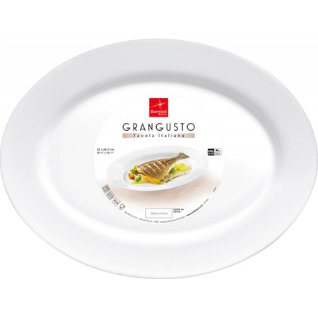 Assiette à poissons ovale grangusto - lot de 12 - stalgast -  - verre trempé267 350x27mm