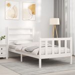 vidaXL Cadre de lit sans matelas blanc 90x190 cm bois de pin massif