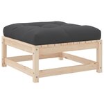 vidaXL Repose-pied de jardin avec coussin bois de pin massif