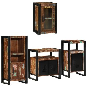 vidaXL Ensemble de mobilier de salle de bain 4 Pièces Bois massif recyclé