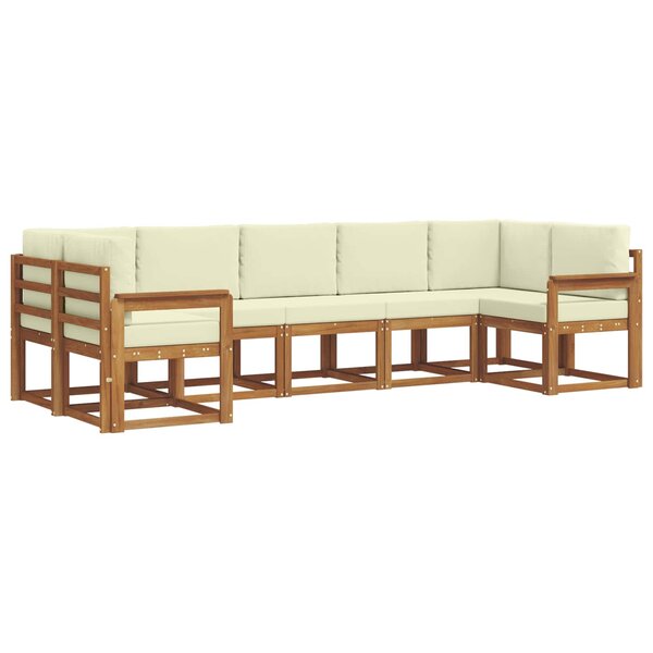 vidaXL Ensemble de canapés d'extérieur 7 pc Naturel et Crème