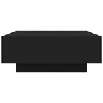vidaXL Table basse avec lumières LED noir 80x80x31 cm