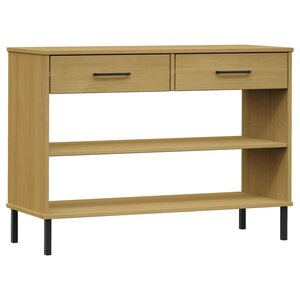 vidaXL Armoire console avec pieds en métal Marron Bois pin massif OSLO