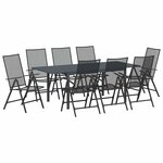 vidaXL Ensemble de salle à manger pour jardin 9 Pièces Acier