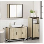 vidaXL Ensemble de meubles de salle de bain 3 Pièces chêne sonoma