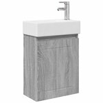vidaXL Meuble de salle de bain avec robinet Sonoma gris