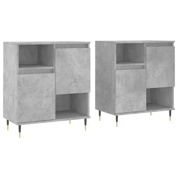 vidaXL Buffets 2 Pièces gris béton bois d'ingénierie