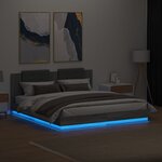 vidaXL Cadre de lit avec LED sans matelas sonoma gris 200x200 cm