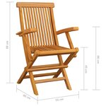 vidaXL Chaises de jardin et coussins à carreaux rouge 8Pièces Teck massif
