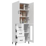 vidaXL Buffet haut Blanc 69 5x34x180 cm Bois d'ingénierie