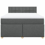 vidaXL Sommier à lattes de lit avec matelas Gris foncé 140x190cm Tissu