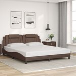 vidaXL Cadre de lit avec LED sans matelas marron 180x200 cm