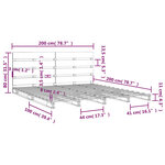 vidaXL Cadre de lit sans matelas 200x200 cm bois massif de pin