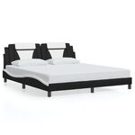vidaXL Cadre de lit Viana avec LED sans matelas noir et blanc 180x200 cm
