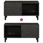 vidaXL Table basse noir 80x50x40 cm bois massif de manguier