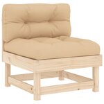 vidaXL Salon de jardin 6 Pièces avec coussins bois massif