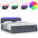 VidaXL Cadre de lit ottoman avec matelas gris foncé 160x200cm velours