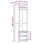 vidaXL Garde-robe chêne artisanal 50x50x200 cm bois d'ingénierie