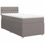 vidaXL Sommier à lattes de lit avec matelas Taupe 90x190 cm Tissu