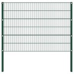 vidaXL Panneau de clôture avec poteaux Fer 11 9 x 1 2 m Vert