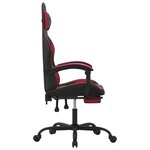 vidaXL Chaise de jeu avec repose-pied Noir/rouge bordeaux Similicuir
