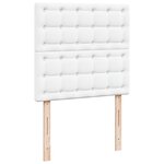 vidaXL Sommier à lattes de lit avec matelas Blanc 90x200 cm Similicuir