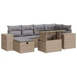 vidaXL Salon de jardin avec coussins 8 Pièces beige résine tressée