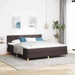 vidaXL Lit à ressorts avec matelas Marron foncé 180 x 200 cm tissu