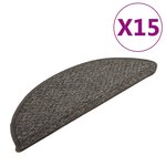 vidaXL Tapis de marches d'escalier 15 Pièces Anthracite 56x17x3 cm