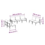 vidaXL Ensemble de canapé de jardin Anthracite Acier