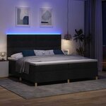 vidaXL Lit à ressort LED avec matelas Noir 200 x 200 cm tissu