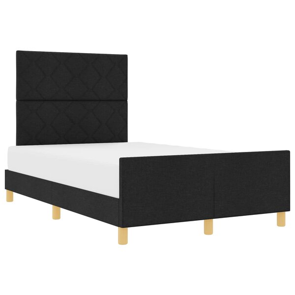 vidaXL Cadre de lit avec tête de lit Noir 120 x 190 cm tissu