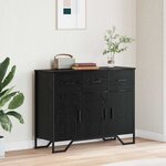 vidaXL Buffet Chêne noir 97 x 32.5 x 74.5 cm Bois d'ingénierie