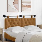vidaXL Tête de lit suspendue Marron Velours