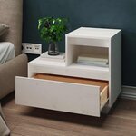 vidaXL Table de chevet Blanc 60x34x51 cm Bois de pin solide